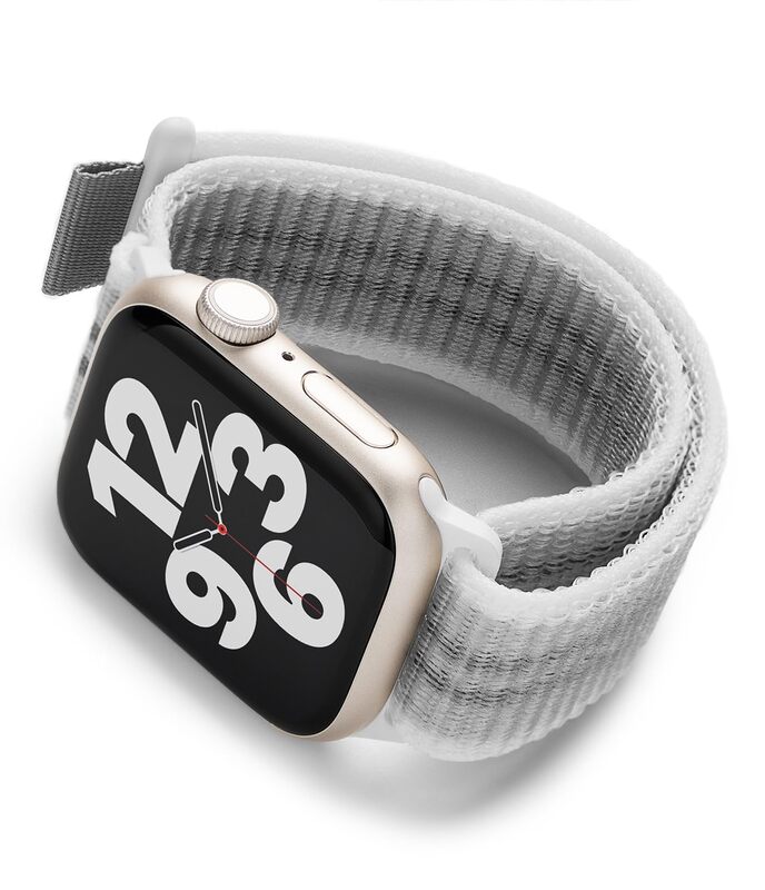 Ringke Sports Air Loop Compatible with Apple Watch Band 38mm 40mm 41mmDesigned for Apple Watch SE Band, Series 8, Series 7 Soft Nylon Breathable Replacement Sport Strap for Men Women - Summit White